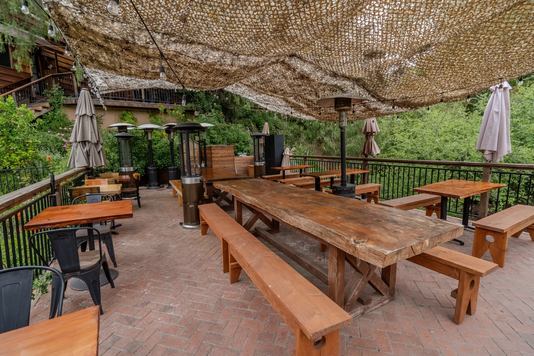 A long table set for a private event at Café on 27